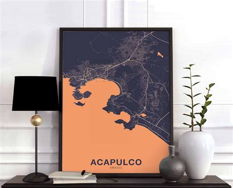 ACAPULCO Mexico Poster Color Hometown City Print Modern Home | Etsy