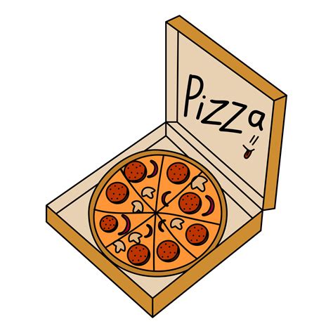 Pizza in an open box. Vector illustration. Vector illustration 22346393 Vector Art at Vecteezy