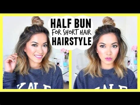 Half Bun for Short Hair Hairstyle! Style Spotting - ThatsHeart - YouTube