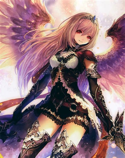 HD wallpaper: anime girl warrior angel wallpaper, Shingeki no Bahamut, Dark Angel Olivia ...