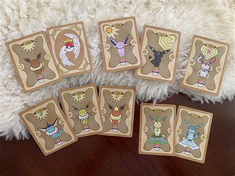 Eeveelutions Pokemon Geometric Cards Set of 9 | Etsy