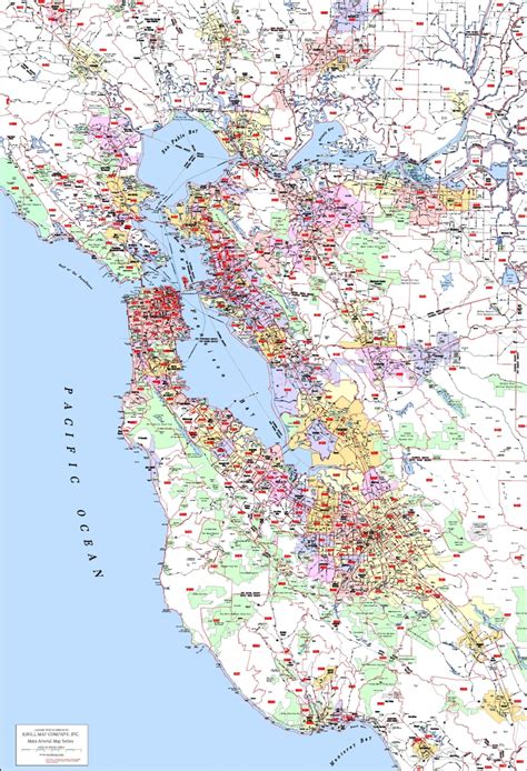 San Francisco Bay Area Arterial Map with ZIPcodes - Kroll Map Company