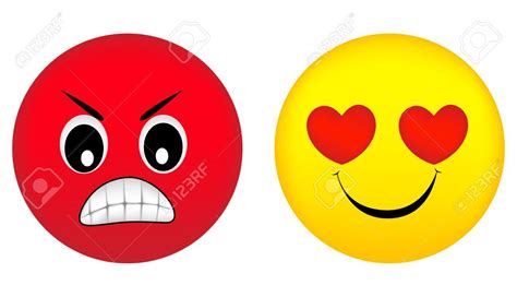 Emotional face icons angry and love face Stock Vector - 67097989 | Face ...