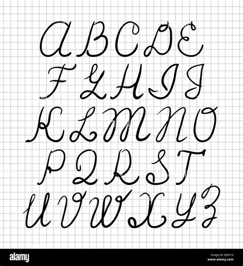 Different Handwriting Styles Alphabet