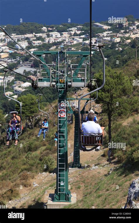 Cable car on the Island of Capri, Bay of Naples, Italy Stock Photo - Alamy