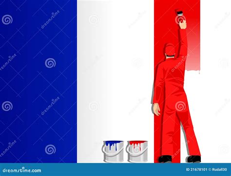 Painting France Flag stock vector. Illustration of flag - 21678101