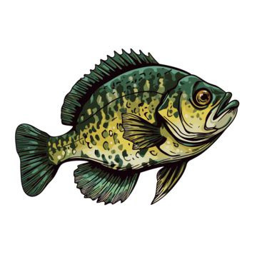 Crappie Clipart Fish Illustration With Green Spot Illustration On A Light Background Cartoon ...