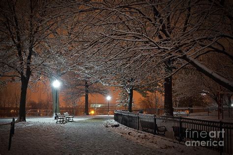 Amber Skies on a Snowy Winter Night Photograph by SCB Captures