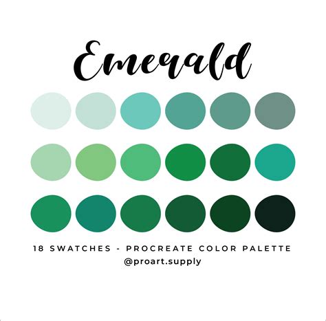 EMERALD PROCREATE Color Palette Green Blue for iPad | Etsy