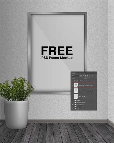 A4 Landscape & Portrait Poster Mockup (PSD)