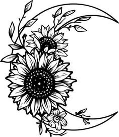 crescent moon with sunflowers svg file in 2021 | Cricut projects vinyl, Cricut vinyl, Cricut ...