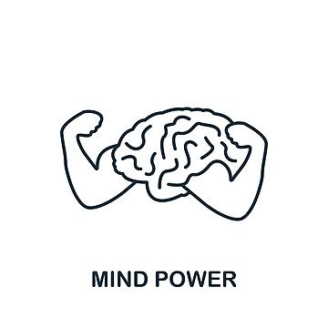 Monochrome Mind Power Icon A Simple Motivational Business Symbol For ...