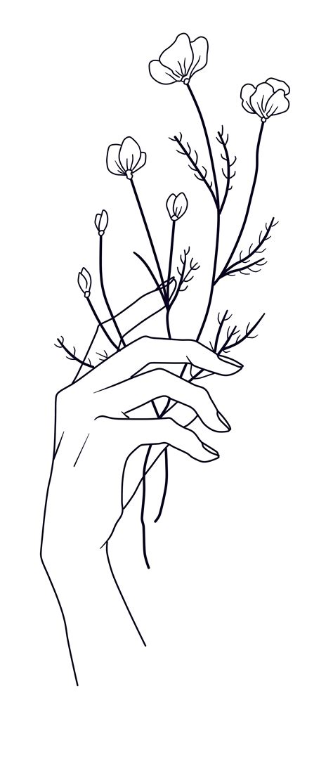 holding flowers Art Prints By amenij - Design By Humans | Dessin de ...