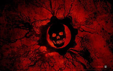 HD wallpaper: red skull illustration, Look, Emblem, Gears of War, Saw, Weapons | Wallpaper Flare