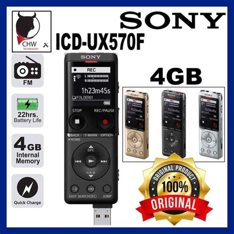 Sony ICD-UX 570 F Digital Voice Recorder SONY ORIGINAL MALAYSIA WARRANTY | Lazada