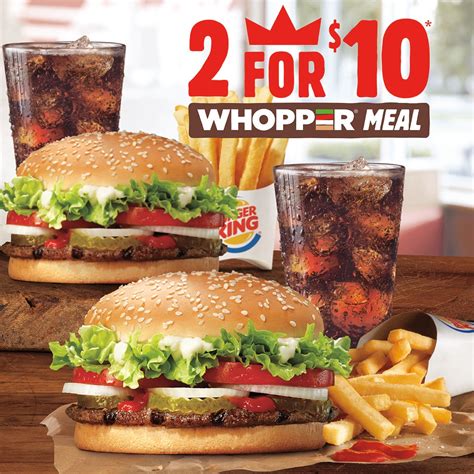 Burger King Introduces Two-for-$10 Whopper Meal Deals