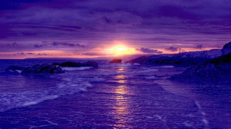 Purple Sunset! Computer Wallpaper Desktop Wallpapers, Ocean Wallpaper ...