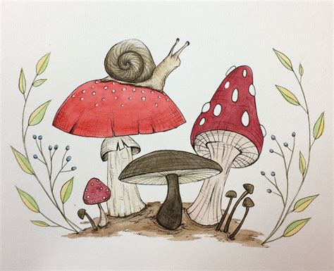 Image result for watercolor mushroom | Art drawings, Art inspiration, Mushroom art