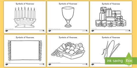 Symbols of Kwanzaa Classroom Coloring Pages - Kwanzaa Event