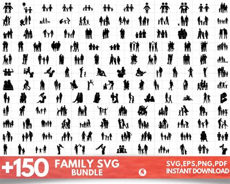 Family SVG Bundle, Family Silhouette, Family Cut File, Family Svg ...