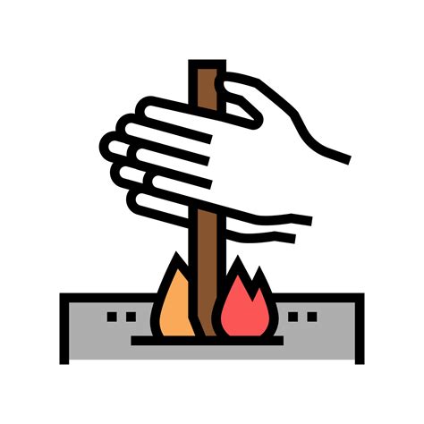 making fire by friction color icon vector illustration 10174791 Vector Art at Vecteezy