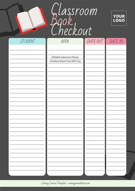 Printable Library Checkout Sheet Templates