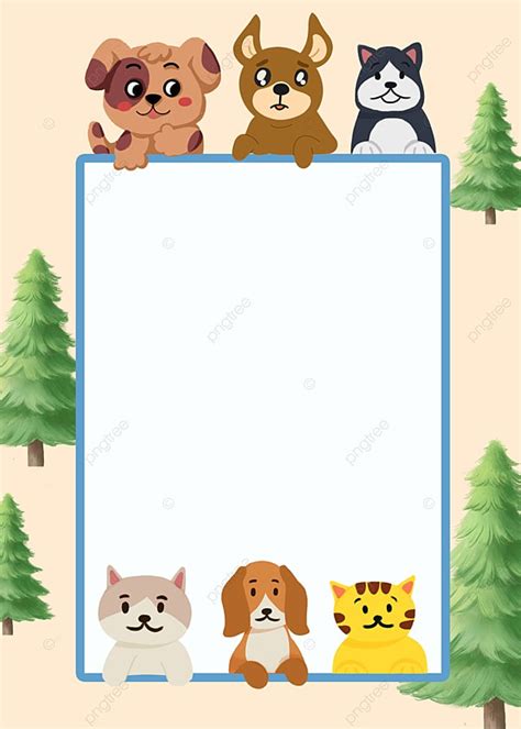 Cartoon Cute Animal Image Decorative Frame Background Wallpaper Image For Free Download - Pngtree