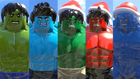 LEGO Transformations( Hulk + Blue Hulk + GREEN Hulk + RED Hulk + A-BOMB Transformations) - YouTube