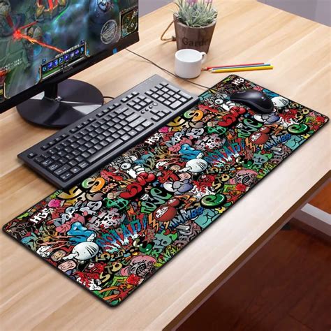 Extra Large Gaming Mouse Pad Gamer Old World Map Computer Mousepad Anti slip Natural Rubber ...