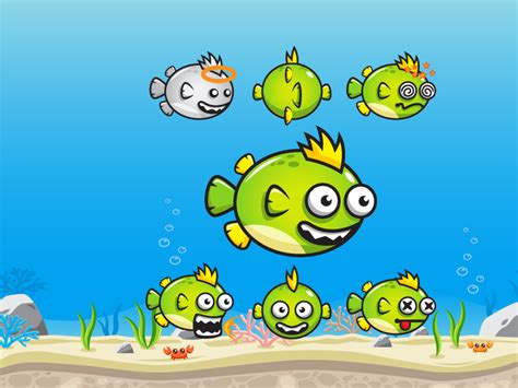 Game Asset - Punk Fish Game Character Sprite Sheets by bevouliin on Dribbble