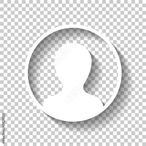 Profile, person in circle. White icon with shadow on transparent Stock Vector | Adobe Stock