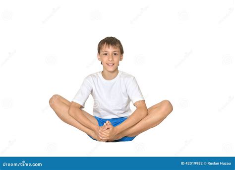 Teenage Boy Exercising Yoga Stock Photo - Image of fitness, leisure: 42019982