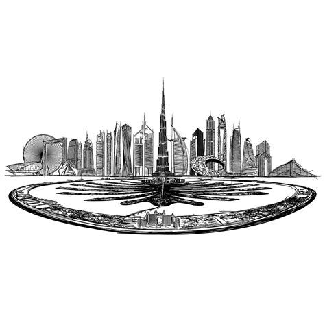 Dubai Skyline Sketch | Gulf Art Gallery