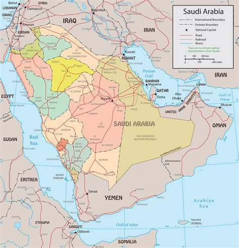 Saudi Arabia Political Map, Riyadh, Mecca, Medina