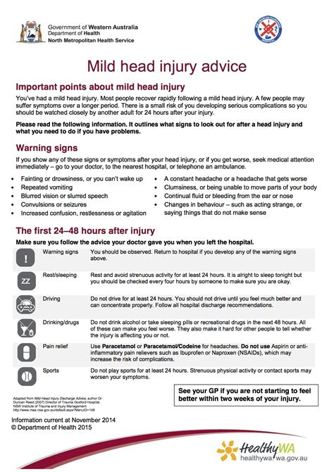 SCGH - Minor head injury advice factsheet 1 - Charlie's ED