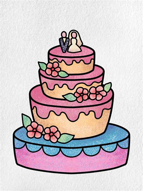 How to Draw a Wedding Cake - HelloArtsy