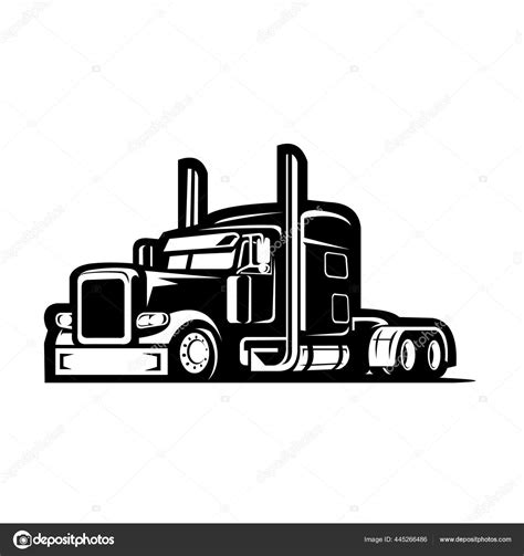 Semi Truck Wheeler Side View Vector Image Isolated Stock Vector by ©bonkydesign 445266486