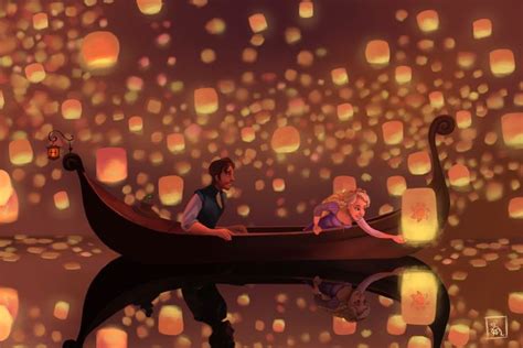 Best Print Store Disney Tangled, Rapunzel Inspired, The Lantern Scene Art Poster (24x36 Inches ...