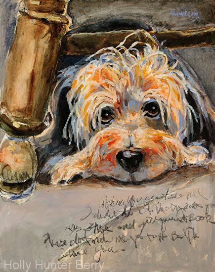 Dog Painting,Pet Portrait "Trouble" by Texas Artist Holly Hunter Berry