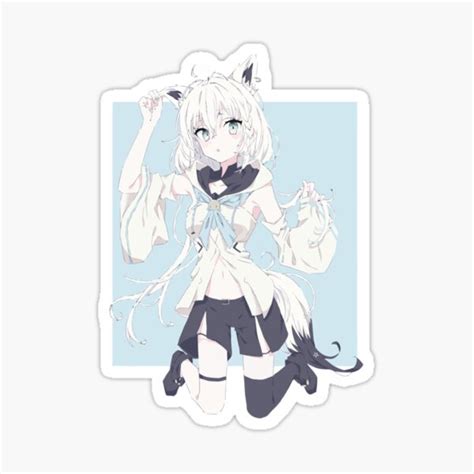 "Kawaii Neko Anime Girl Japanese Anime Waifu Catgirl Classic ." Sticker ...