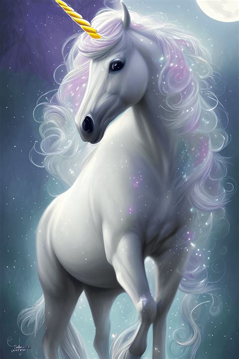 Cute White Unicorn Horse · Creative Fabrica