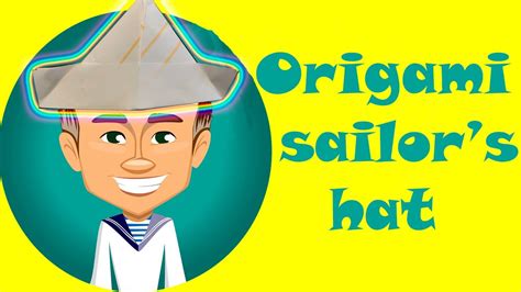 Origami Sailor's hat for children, easy origami for young children - YouTube