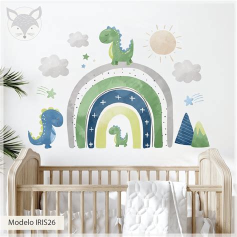 Rainbow Wall Decal, Rainbow Wall Sticker, Watercolor Rainbow, Rainbow ...