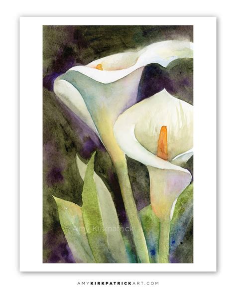 CALLA LILIES Watercolor Painting Calla Lily Fine Art Print | Etsy