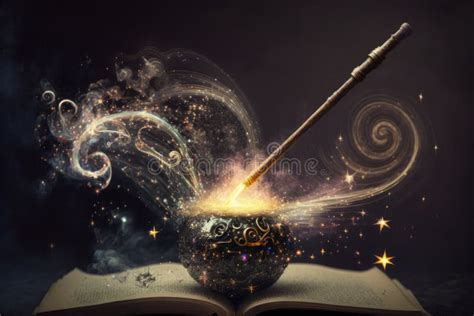 Magic Wand Casting a Colorful Spell Stock Illustration - Illustration of design, color: 269233945