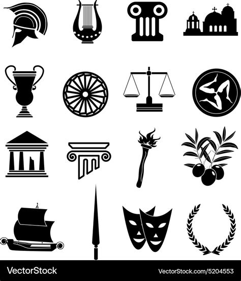 Greek rome icons set Royalty Free Vector Image