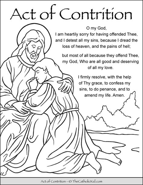 Act of Contrition Archives - The Catholic Kid - Catholic Coloring Pages and Games for Children