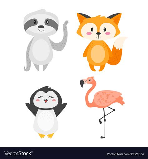 Cartoon cute animals Royalty Free Vector Image