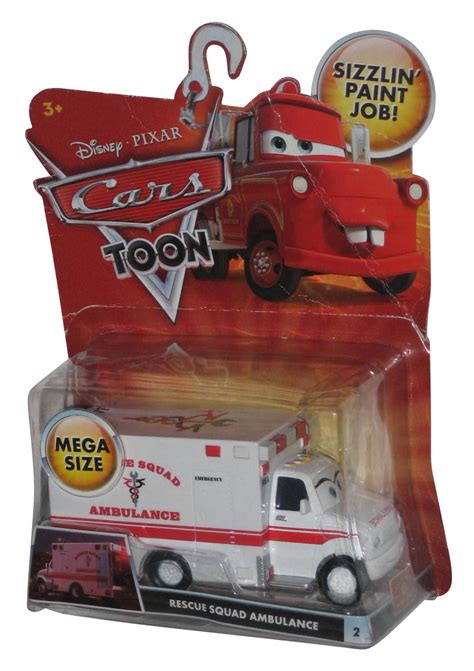 Disney Pixar Cars Toon Rescue Squad Mater Ambulance Toy Car - Walmart ...