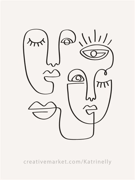 One Line Drawings. Faces & Patterns | Abstract face art, Line art ...